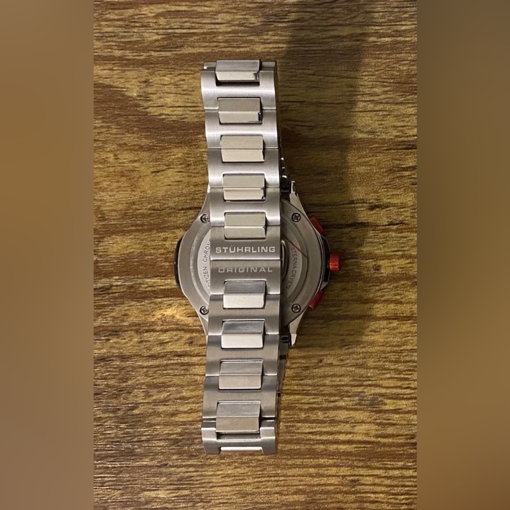 Sturhling Original Chronograph Women’s Ladies Watch Stainless Red ~Needs Battery - Picture 7 of 12